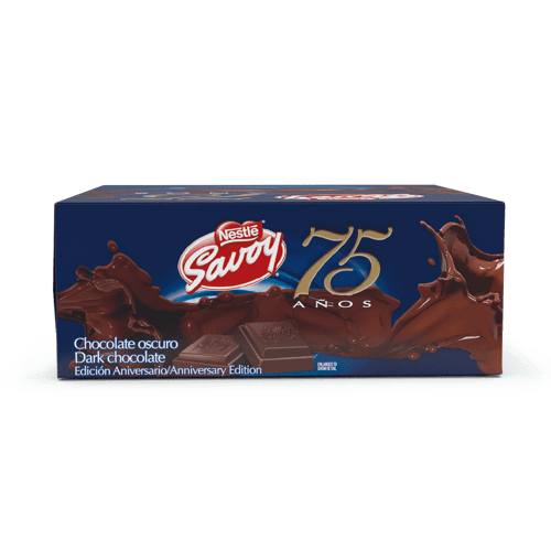 SAVOY® 75 Aniversario Dark Chocolate Oscuro (Edición Aniversario) Display 16 Unidades de 25 g