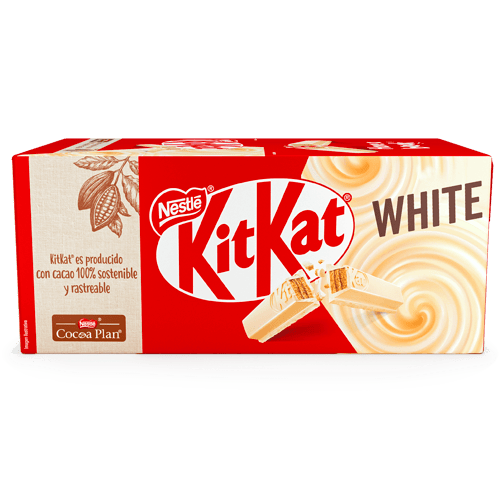 KIT KAT® Wafer rellena con cacao cubierta de chocolate blanco Display de 24 Unidades de 41.5g