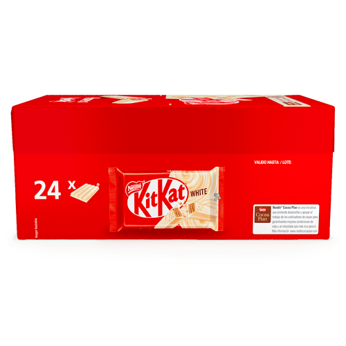 KIT KAT® Wafer rellena con cacao cubierta de chocolate blanco Display de 24 Unidades de 41.5g
