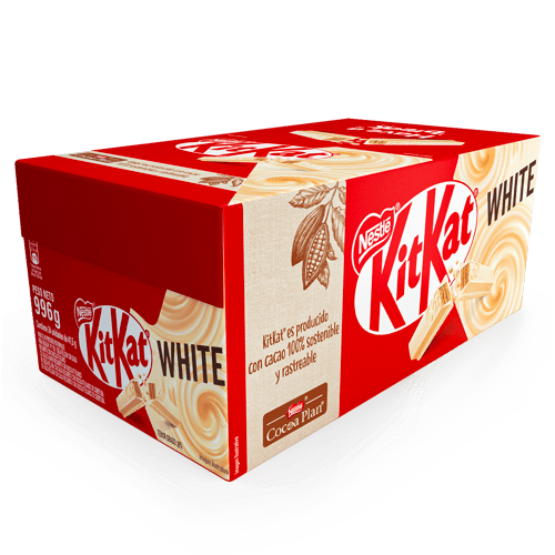 KIT KAT® Wafer rellena con cacao cubierta de chocolate blanco Display de 24 Unidades de 41.5g