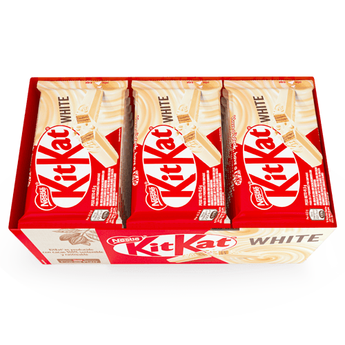 KIT KAT® Wafer rellena con cacao cubierta de chocolate blanco Display de 24 Unidades de 41.5g