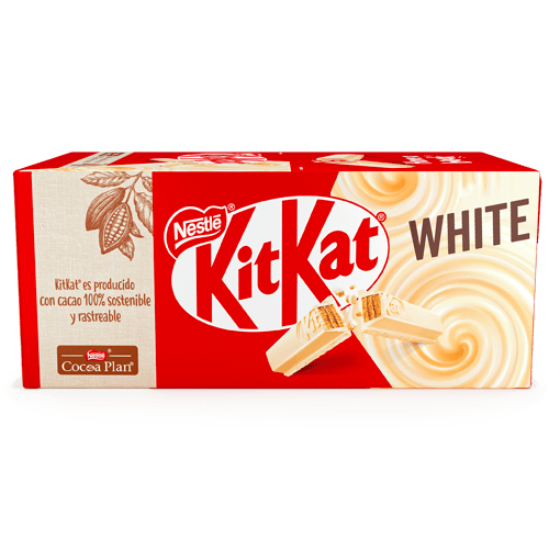 KIT KAT® Wafer rellena con cacao cubierta de chocolate blanco Display de 24 Unidades de 41.5g