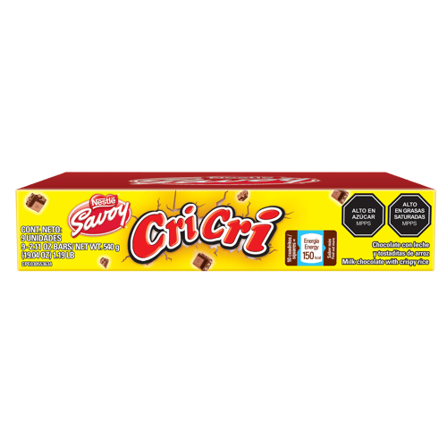 CRI CRI® Chocolate con Leche y Tostaditas de Arroz 9x60 g