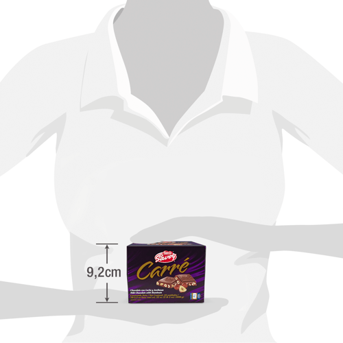 SAVOY® CARRÉ Avellanas Chocolate con Leche y Avellanas Display 10 Unidades de 100 g