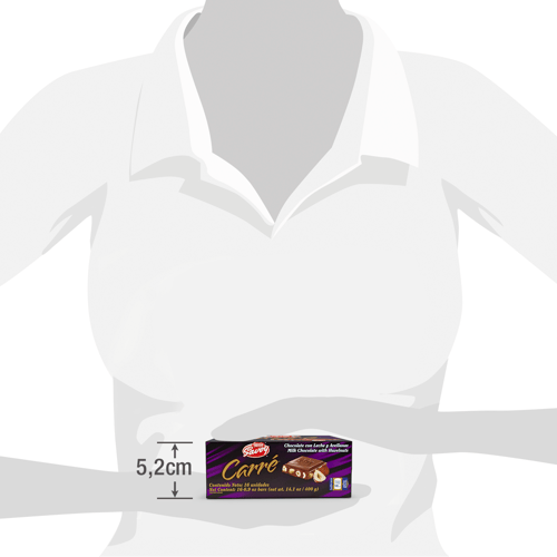 SAVOY® CARRÉ Avellanas Mini Chocolate con Leche y Avellanas Display 16 Unidades de 25 g