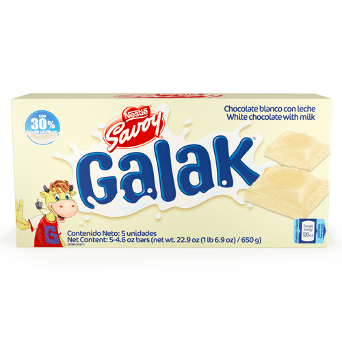 GALAK® Chocolate Blanco Display 5 Unidades de 130 g