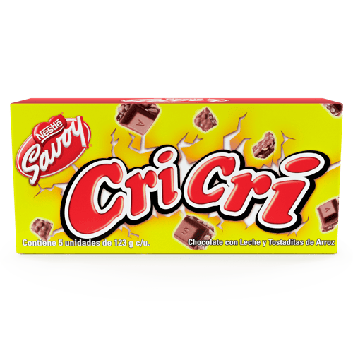 CRI CRI® Chocolate con Leche y Tostaditas de Arroz Display 5 Unidades de 123 g