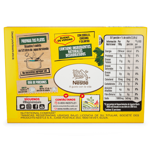 MAGGI® Caldo de Pollo Deshidratado 8 Cubitos de 92 g